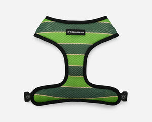 GameDay Dog Harness in green stripe