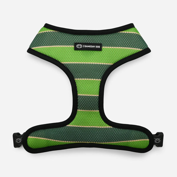GameDay Dog Harness in green stripe