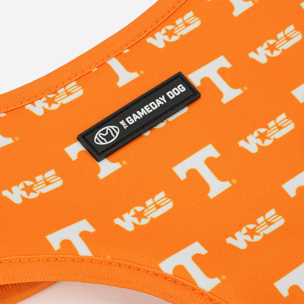The GameDay Dog Tennessee Dog Harness Closeup Pattern Design